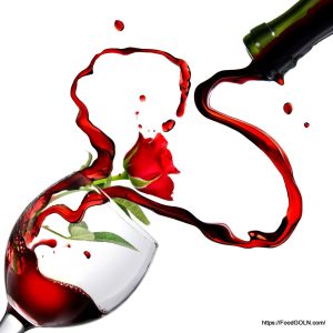 Pouring Red Wine 3 Heart from pouring red wine in goblet with red rose